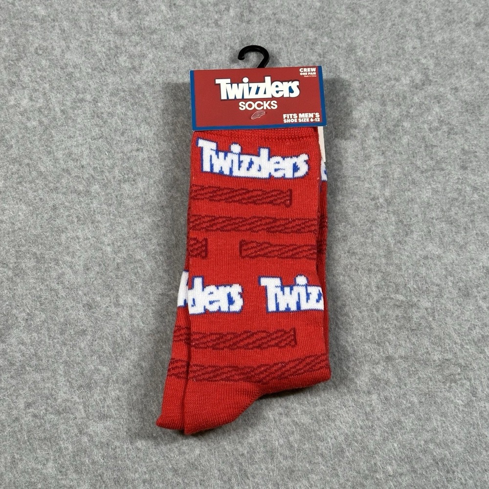Twizzlers Odd Sox Crew Socks Men 6-12 NWT Hershey Licensed Novelty Red